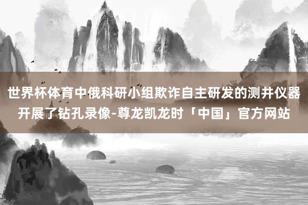 世界杯体育中俄科研小组欺诈自主研发的测井仪器开展了钻孔录像-尊龙凯龙时「中国」官方网站