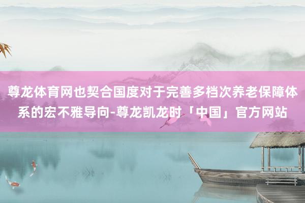 尊龙体育网也契合国度对于完善多档次养老保障体系的宏不雅导向-尊龙凯龙时「中国」官方网站