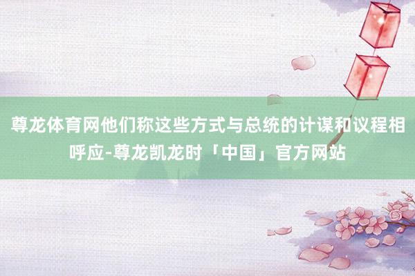 尊龙体育网他们称这些方式与总统的计谋和议程相呼应-尊龙凯龙时「中国」官方网站
