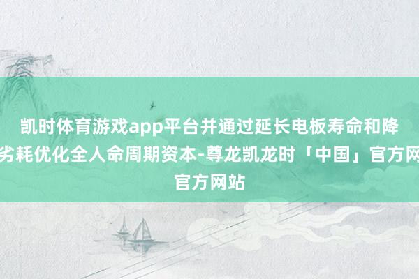 凯时体育游戏app平台并通过延长电板寿命和降拙劣耗优化全人命周期资本-尊龙凯龙时「中国」官方网站